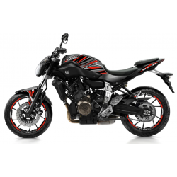 GRAFIX21-NOIR-GRIS : BurnOut Grafix Stickers 2021-2025 Yamaha MT07