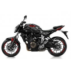 CAMOUFLAGE18-NOIR-GRIS : BurnOut Camouflage Stickers 2018-2020 Yamaha MT07