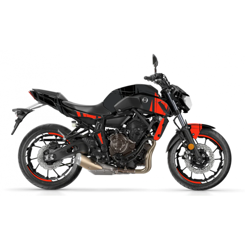 MECANIQUE21-NOIR-GRIS : BurnOut Mechanics Stickers 2021-2025 Yamaha MT07
