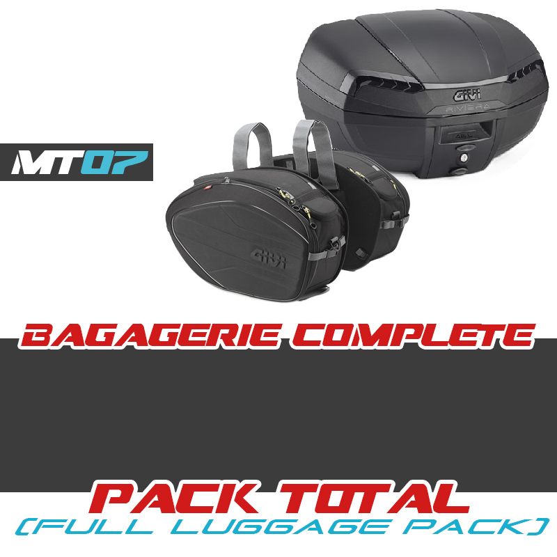 PACK-E46NB-EA100C : Complete pack Givi top case E46 Riviera + saddlebags EA100C Yamaha MT07